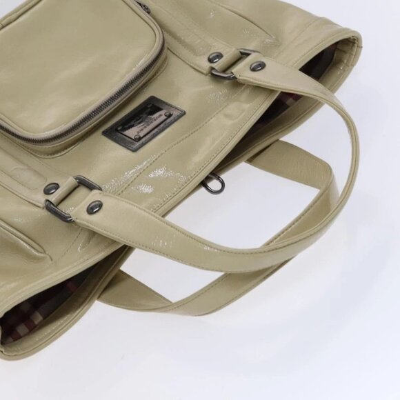 BURBERRY Blue Label Tote Bag Enamel Beige Auth ti2940 - Picture 7 of 16